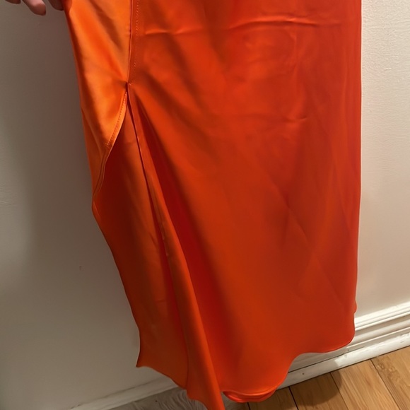 Midi Orange Satin Dress (never worn) - Picture 3 of 3